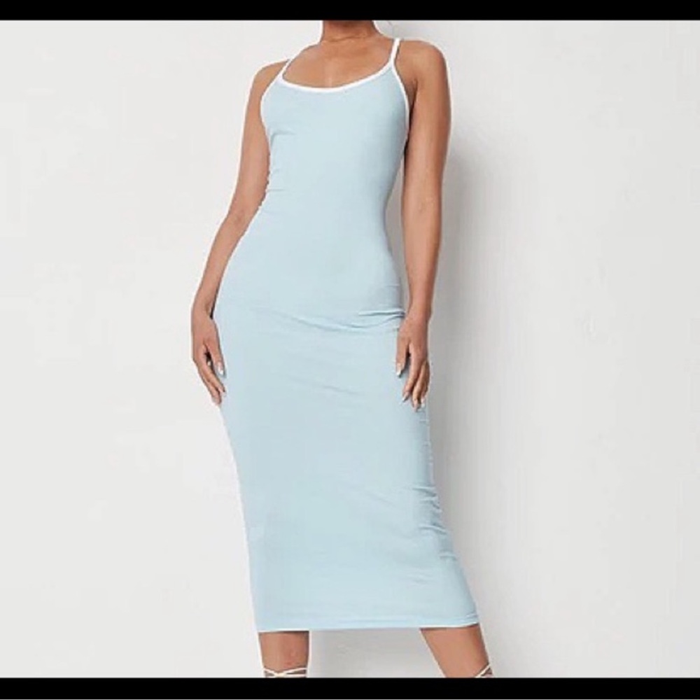 Missguided Light Blue Midi Dress